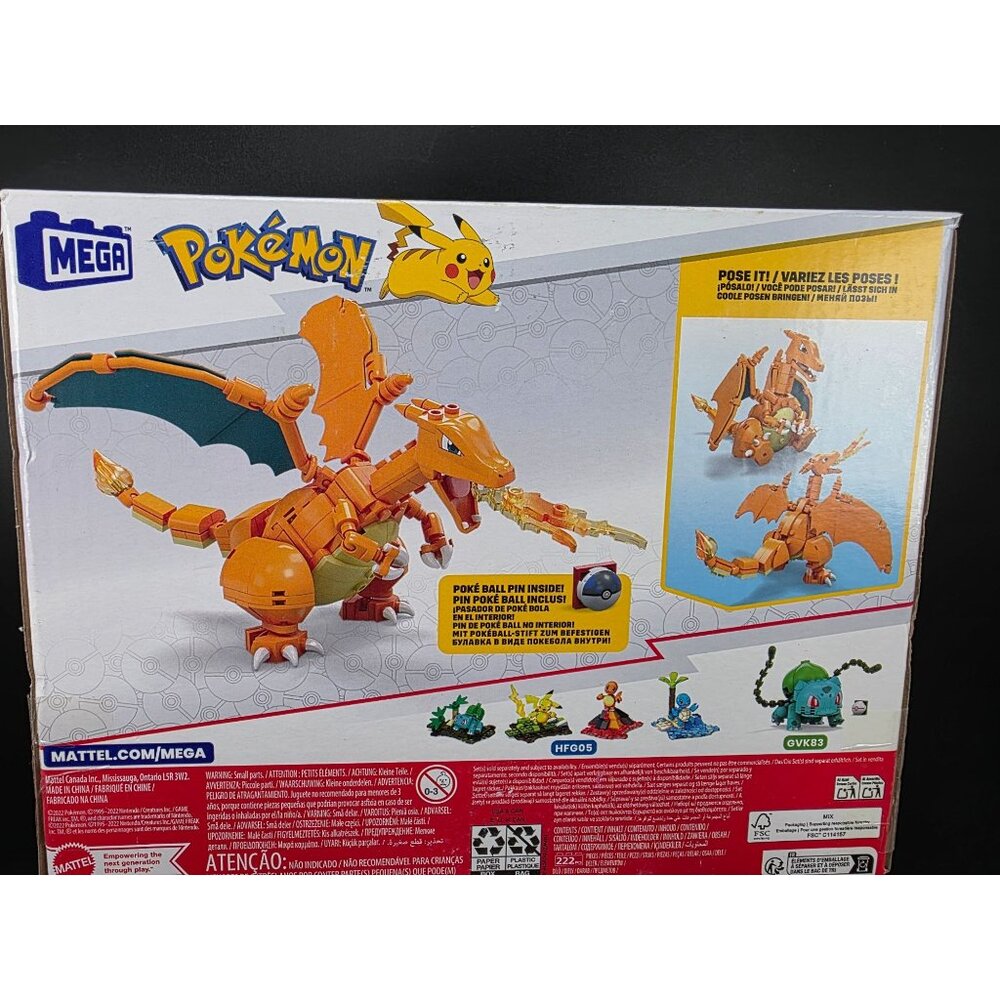 Mega Pokémon Charizard Building Set 222 Pieces Bonus Poké Ball Pin - Picture 5 of 9